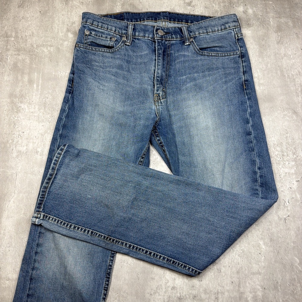 Levis 513 Jeans Mens 33x30 Blue Slim Straight American Med Wash Stretch Denim